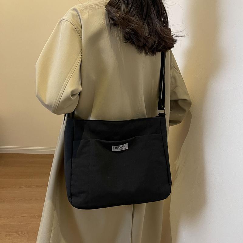 Сумка через плечо большой емкости, женская однотонная большая сумка, сумка через плечо для студентов