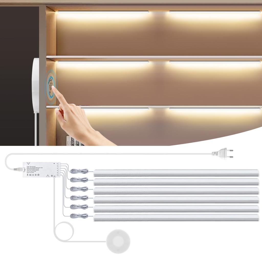Светодиодная трубчатая лампа с блоком питания 220 В на 12 В, проникающий сенсорный выключатель, датчик взмаха рукой, комнатное освещение для дома, спальни, кухни