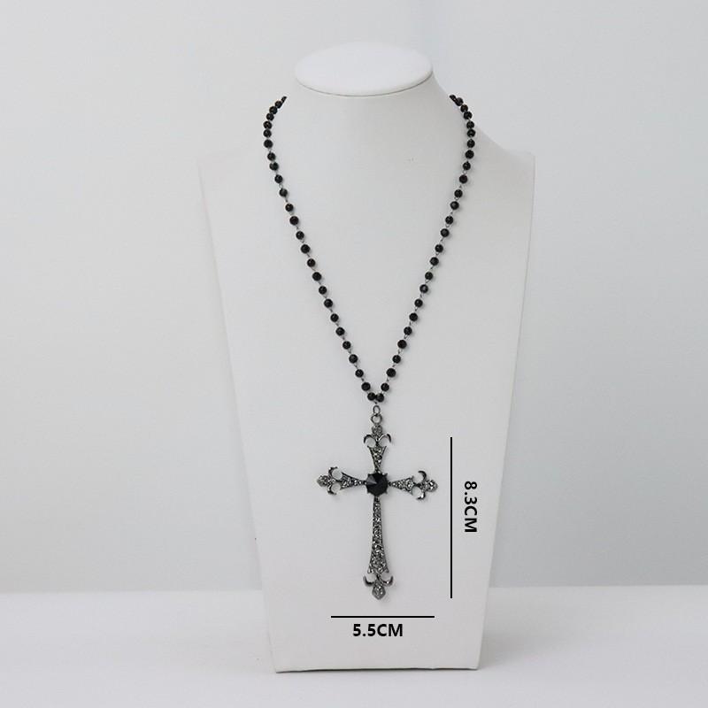 Cross Pendant Necklace For Women Men With Alloy Chain Stylish Autumn Winter Accessory
