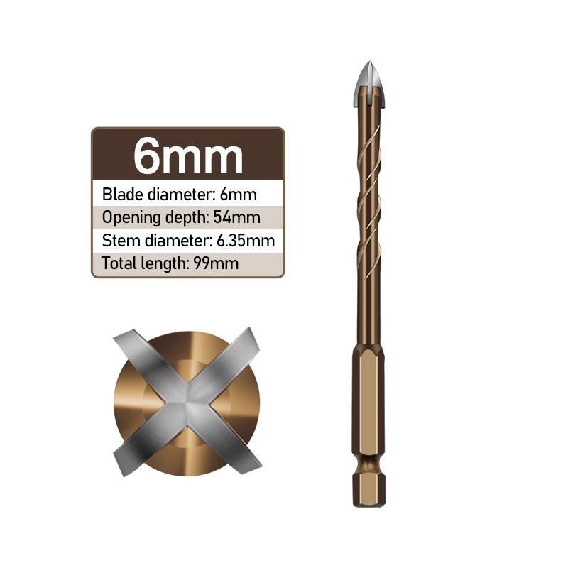 Masonry Concrete Drill Bits For Glass Ceramic Tile Brick Plastic Wood Mason Hard Alloy Wall Hole Opener Hex Shank 3mm To 12mm