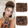 Synthetic Short Messy Curly Bun Hair Extension Easy Stretch Hair Combs Clip In Ponytail Extension Scrunchie Chignon Tray Ponytail Hairpiece