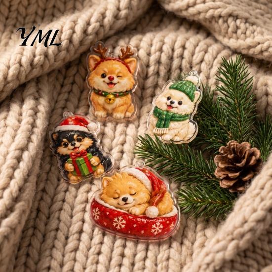 Corgi Gardening Ornament Cute Puppies Advent Calendar, 24 Days Christmas Countdown Calendar with 2D Kids Surprise Flat Acrylic Dog Pendants