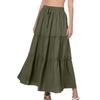 Женская макси-юбка трапециевидной формы с эластичной завязкой на талии и рюшами в стиле бохо плюс