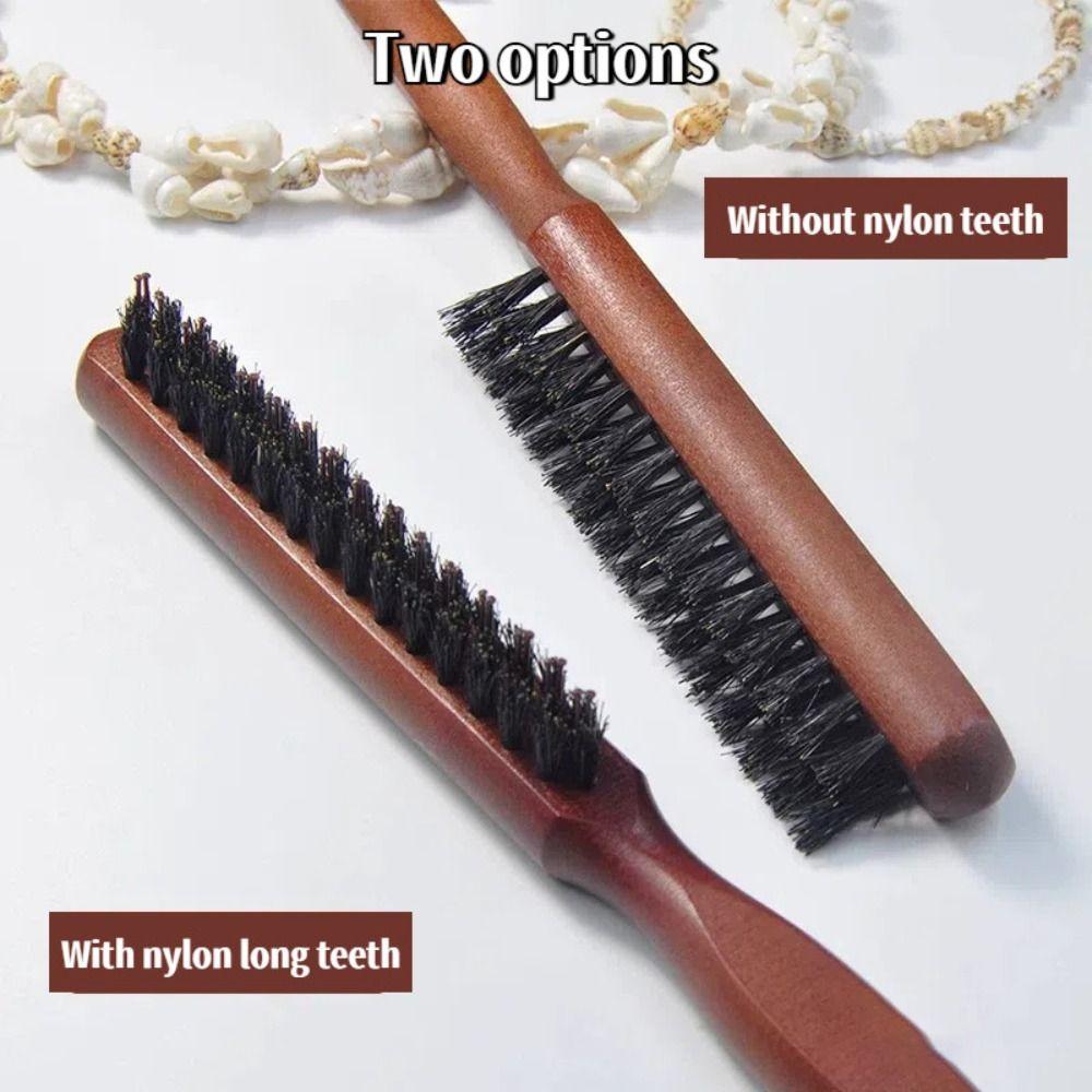 Wooden Handle Pointed Tail Comb Durable Boar Bristle Comb Fashion Fluffy Hair Beating Comb