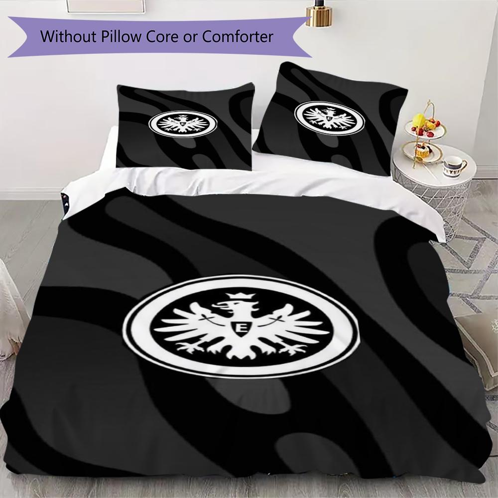 Eintracht Frankfurt Pattern Bedding uilt Set uilt Cover Pillowcase Home Decoration Birthday Gift (1 * duvet cover + 2 * pillowcase without core)