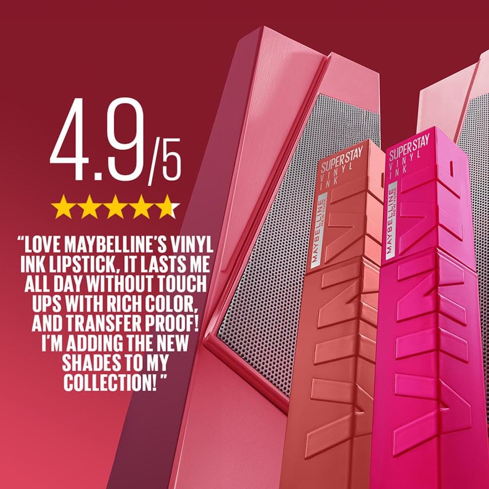 Maybelline Жидкая помада Superstay Vinyl Ink Peppy 4,2 мл Стойкая Высокопигментированная Цвет 16 часов носки