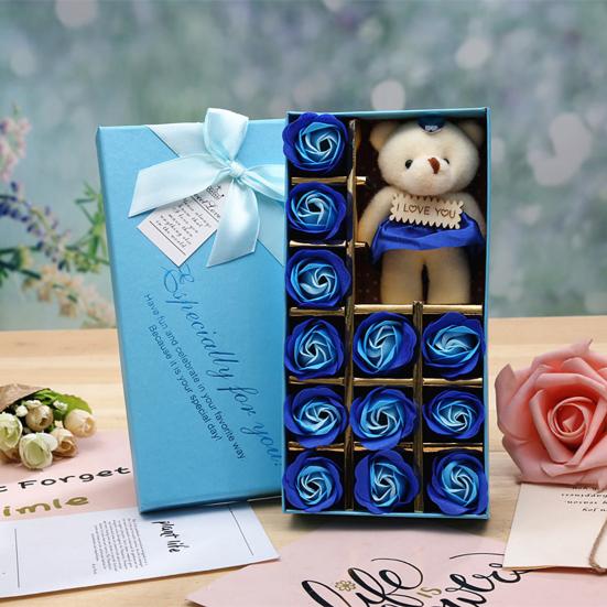 12 шт. стильное мыло с цветами, многофункциональная коробка, пылезащитное, широкое цветовое мыло с ароматом розы