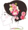 Hair Ornament Ceremony Flower [Kyoto Usagido] 3-piece Set, Furisode, Coming-of-age Wk-224, Crepe, Tsumami-zaiku,