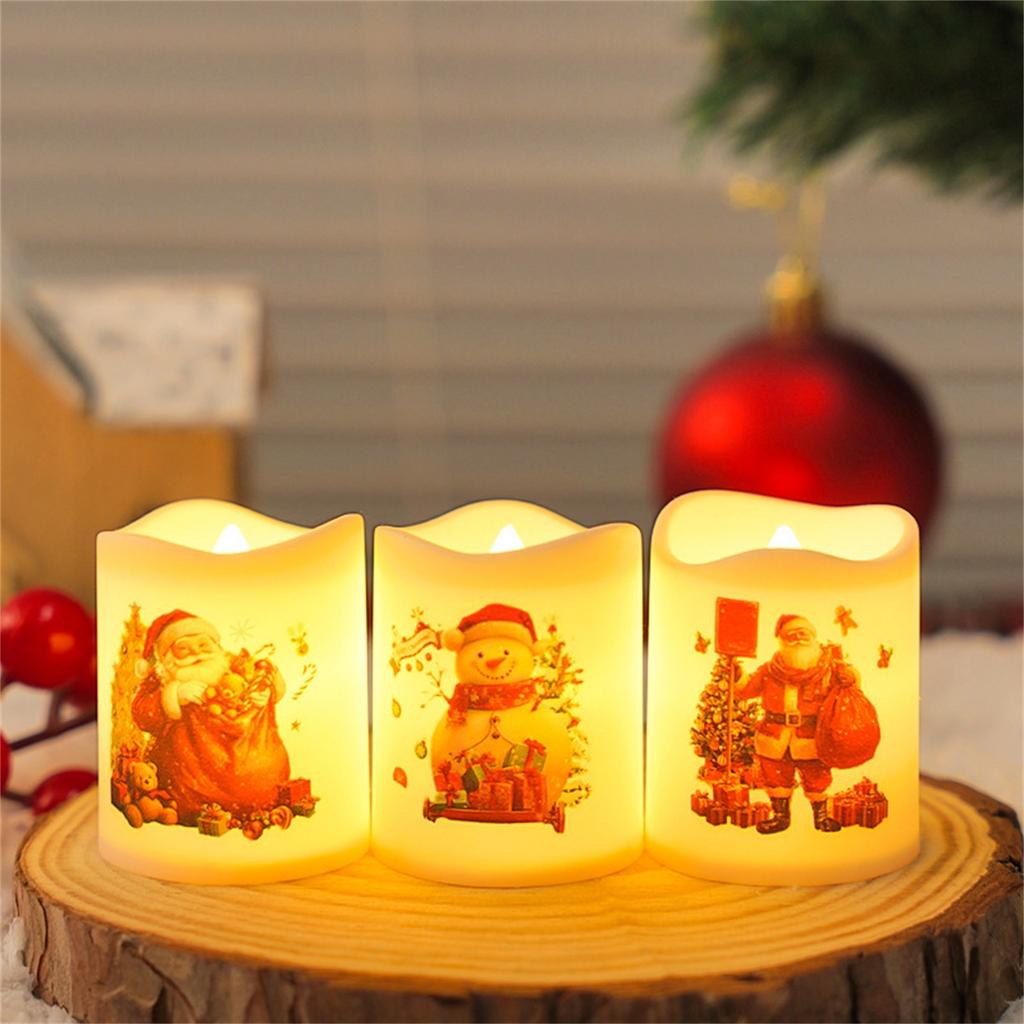 Рождественский светодиодный электронный набор свечей Рождественский карнавальный канун украшения Рождественское украшение атмосфера свечи свет 6 шт