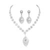 Luxury Sparkling Rhinestone Necklace Earrings Set, High-end Temperament Necklace Earrings