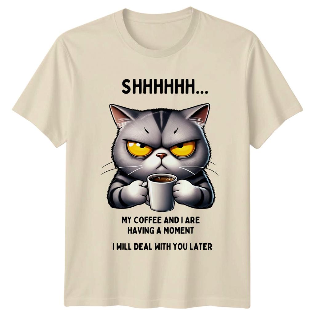 Shhhhh My Coffee And I TShirt Grumpy Cat Coffee Birthday Gift For Him And Her