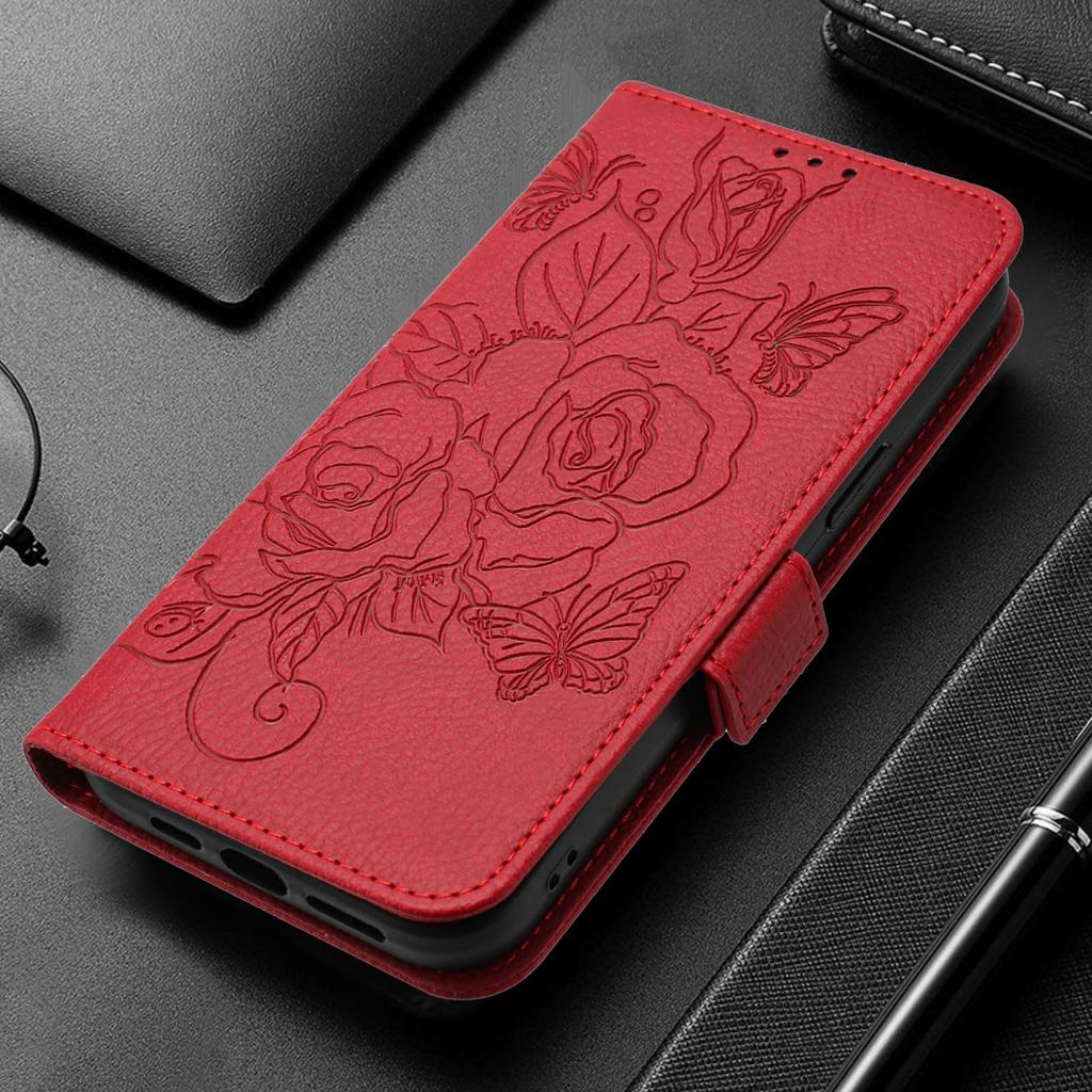 Кожаный чехол-книжка с цветочным узором для Motorola Moto G67 G86 G56 G06 G75 G55 G35 G15 G05 G84 Защитная обложка