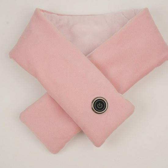 USB Rechargeable Heating Scarf with Three-Speed Temperature Control for Neck Warmth and Protection