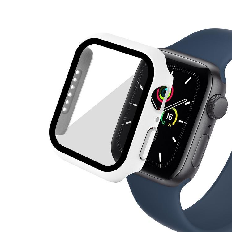 Стекло + чехол для Apple Watch, чехол серии 44/40/41/45/42/38 мм, аксессуар для iWatch, защитная пленка для экрана Apple watch 8 7 6 SE 5 3