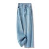 Women's Light Blue High-Waisted Wide-Leg Jeans - 2025 Summer Slimming Style