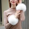 Женские ветрозащитные манжеты с меховой отделкой - нарукавники из искусственного лисьего плюша для тепла осенью и зимой