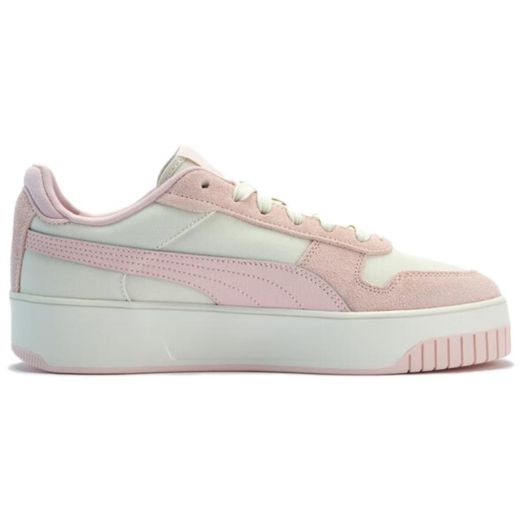 Puma Carina Street Canvas Удобные Универсальные Кроссовки с Низким Верхом Женские кроссовки Белый Розовый 405812-02