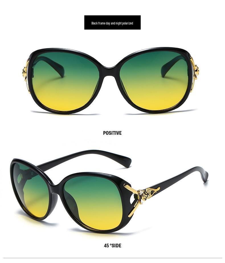 Женские Новые Модные Солнцезащитные Очки с Меняющим Цвет Головой Лисы 8842 - Крупная Оправа