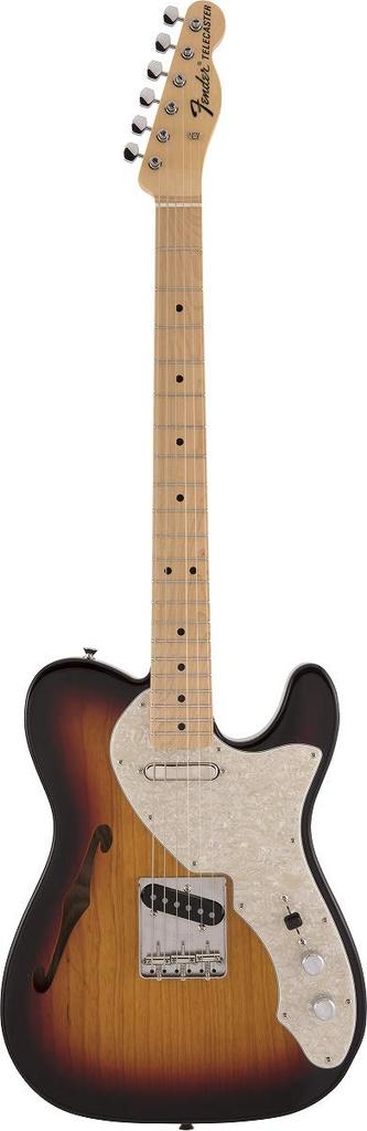 Электрогитара Fender, сделано в Японии, Heritage 60 Maple Sunburst Telecaster® Thinline, накладка грифа, 3 цвета