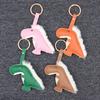 Women Girls Pendant Creative Key Rings Holders Cute Cartoon Dinosaur Bag Decorations PU Leather Decorative Gift Accessories