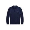 Polo Solid Color Pony Embroidered Slim Fit Long Sleeve Polo Shirt Men Tops Navy-Blue MNPOKNI16820802-410