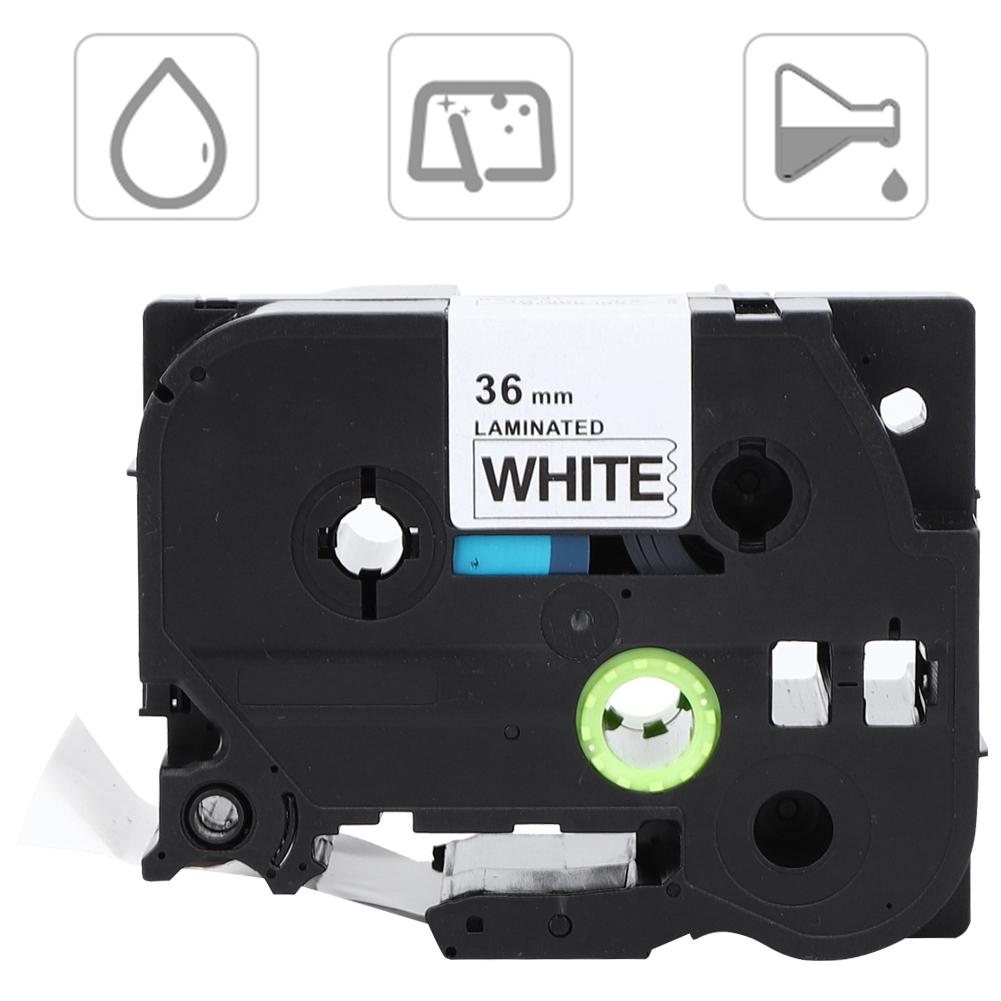 36 мм ламинированная лента для этикеток черного цвета на белом фоне подходит для TZe-261/661 PT-9700/P980/P9500