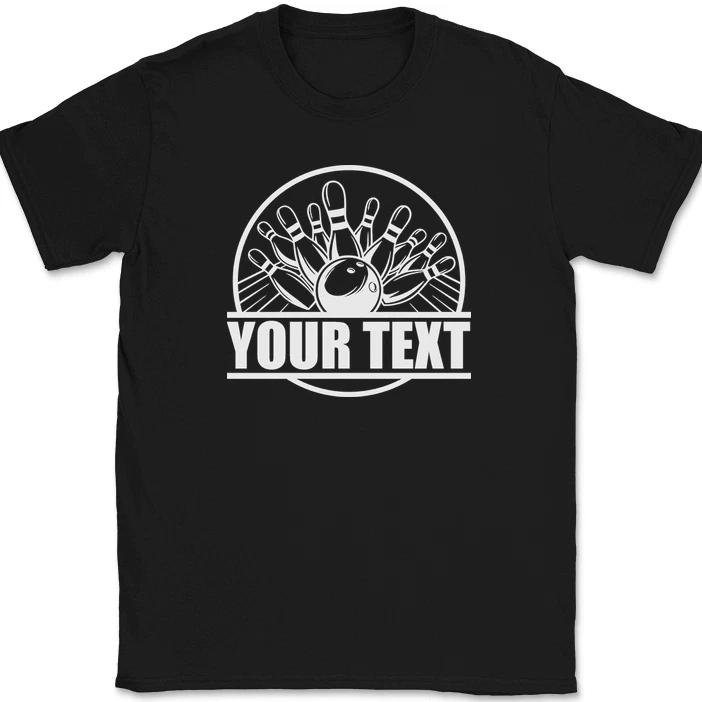 Боулинг Ваше Имя Индивидуальная Персонализированная Футболка Смешная Командная Групповая Футболка