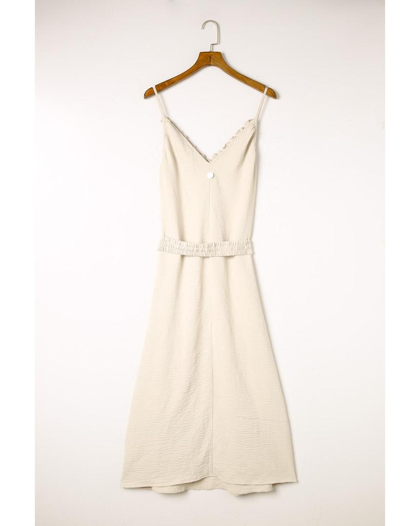 Azura Exchange Платье макси без рукавов с V-образным вырезом и эластичным поясом