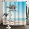 Летний Пляж Море Пальма Занавеска для Душа Тропическая Доска для Серфинга 3d Водонепроницаемая Занавеска для Ванной Комнаты Декор С Крючками Товары для Дома