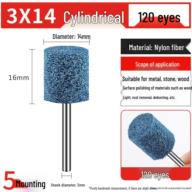 Nylon Polishing & Grinding Cylindrical T-Type Wheel for Metal Rust Removal & Wood Deburring