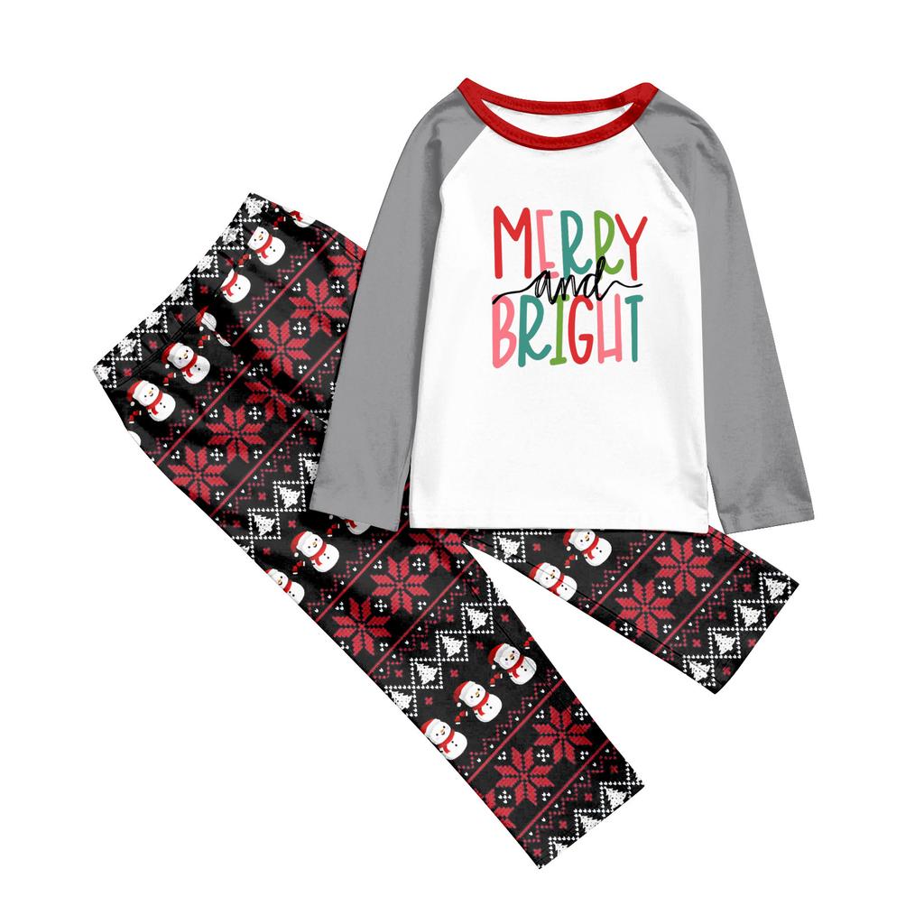 Christmas Day Prints Family Matching Long Sleeve Tops+Pants Set Family Matching Sets