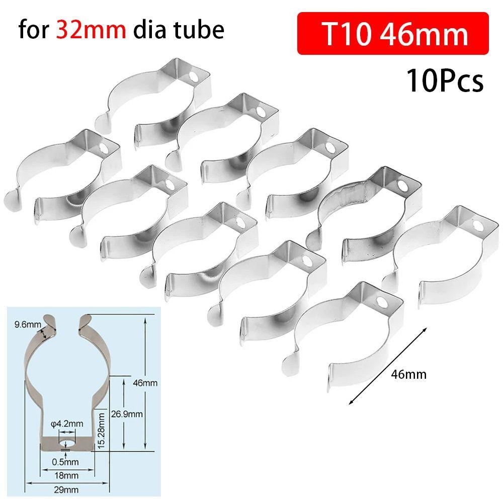 10Pcs Clamp Holders Lamp Tube Clip Heavy Duty Pipes Clamp Spring Terry Clip  for 25mm/32mm Dia Tube