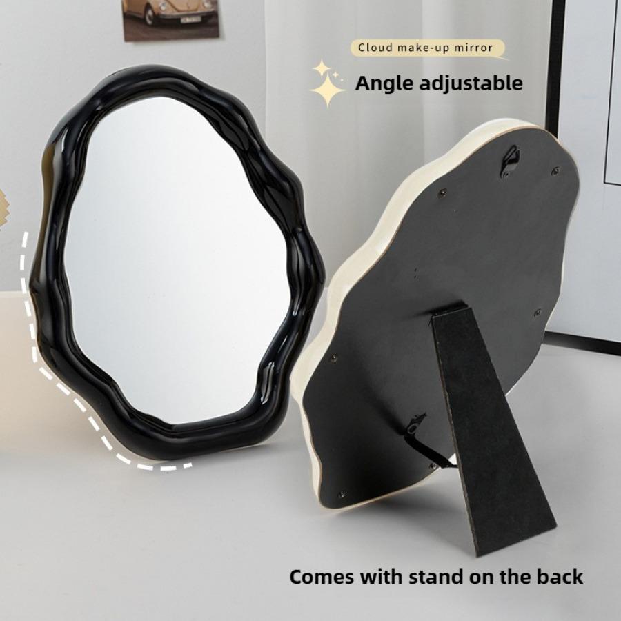 Зеркало для макияжа в скандинавском стиле, нестандартное зеркало для спальни, туалета, офиса, общежития, регулируемое настольное зеркало для эстетического косметического декора