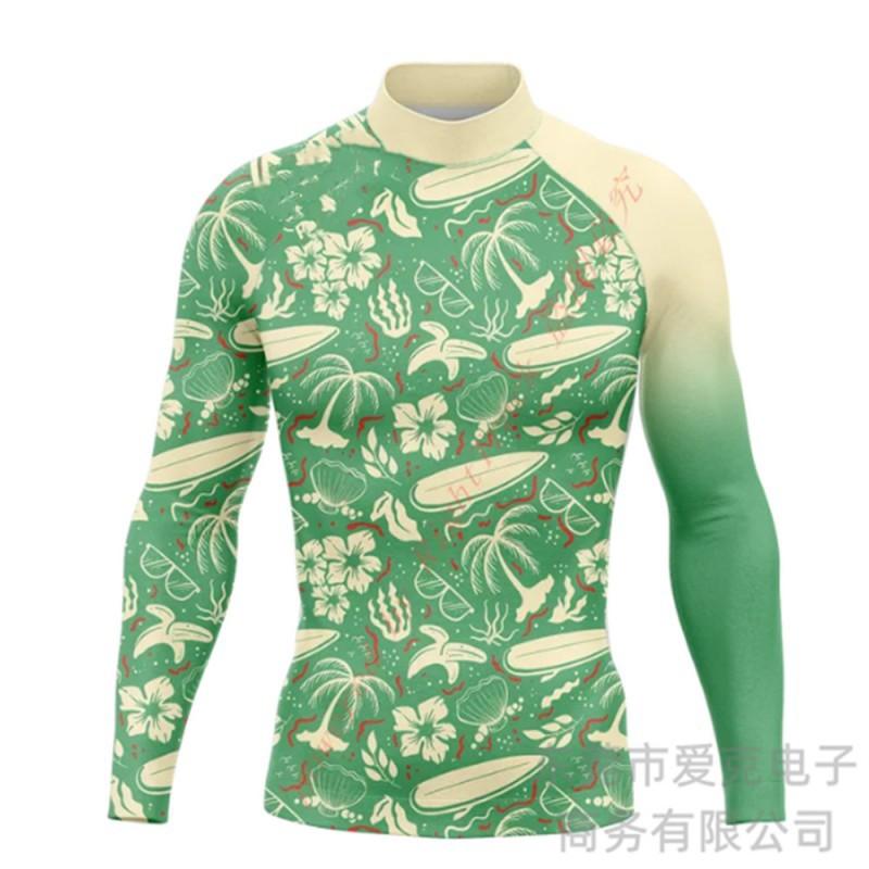 Гидрокостюм для серфинга Дайвинг Топ Мужской Защита от солнца Раздельный С длинным рукавом Плавание Снорклинг Быстросохнущий