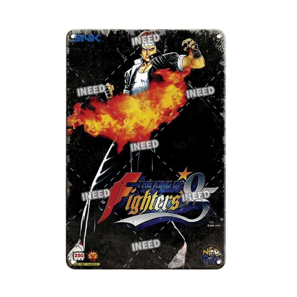 Vintage King Of Fighters Metal Tin Sign  Classic KOF Game Poster Retro Gamer Room Decor  Wall Art Plaques for Home Decor