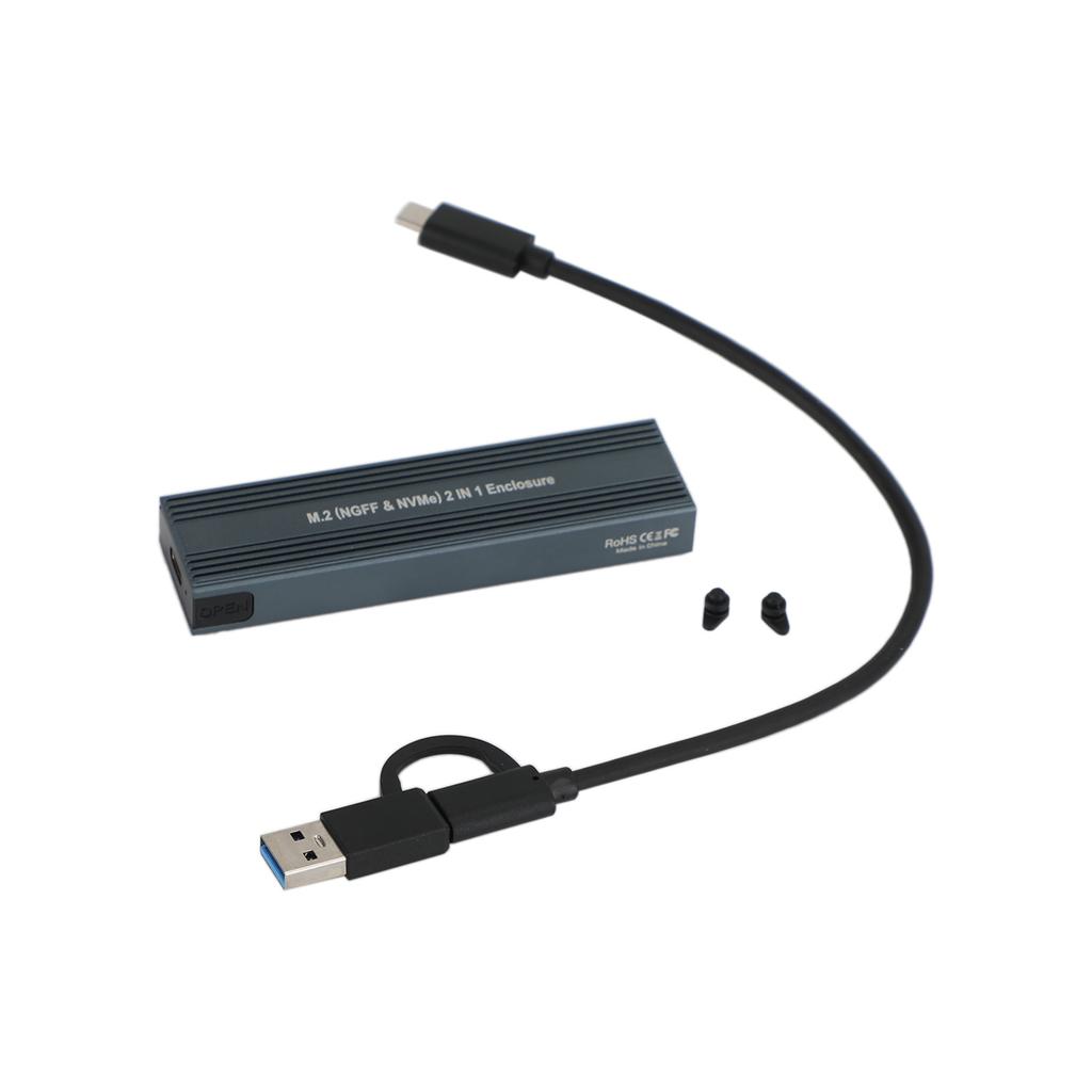 M.2 NVME SSD Adapter USB 3.1 Dual Protocol Hard Drive Enclosure 10Gbps