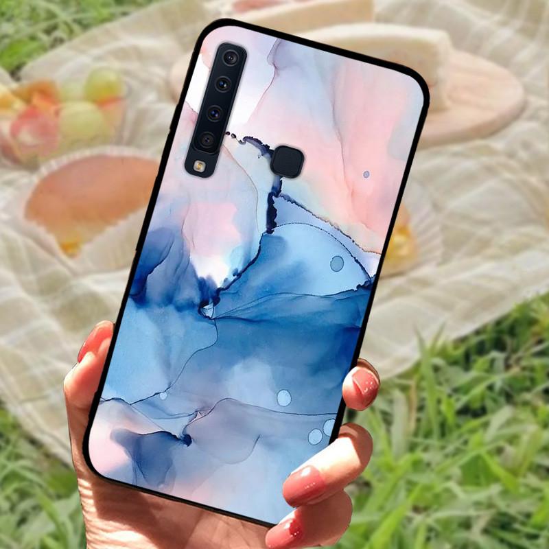 Для Samsung A9 2018 Чехол-крышка A7 2018 Силиконовый Мягкий Мраморный Черный Бампер Funda Coque для Samsung Galaxy A7 A9 2018 Защитный