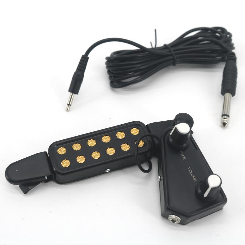 12 Sound Hole Pickup Acoustic Electric Transducer With Volume Tone Tuner Kit 3M Length Audio Cable