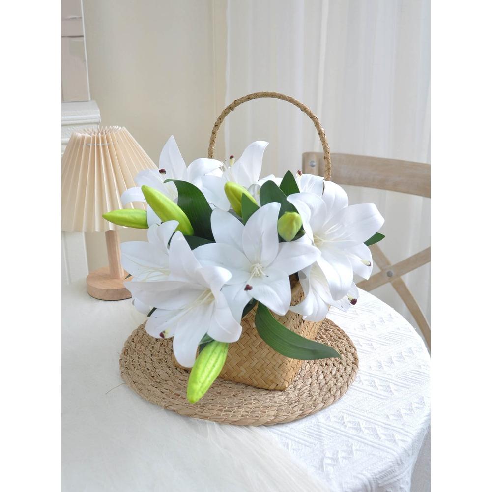Wedding Decoration Artificial Lily for Outdoor Photo Shoots Home Interior Styling Office Display Realistic Silk Floral Prop
