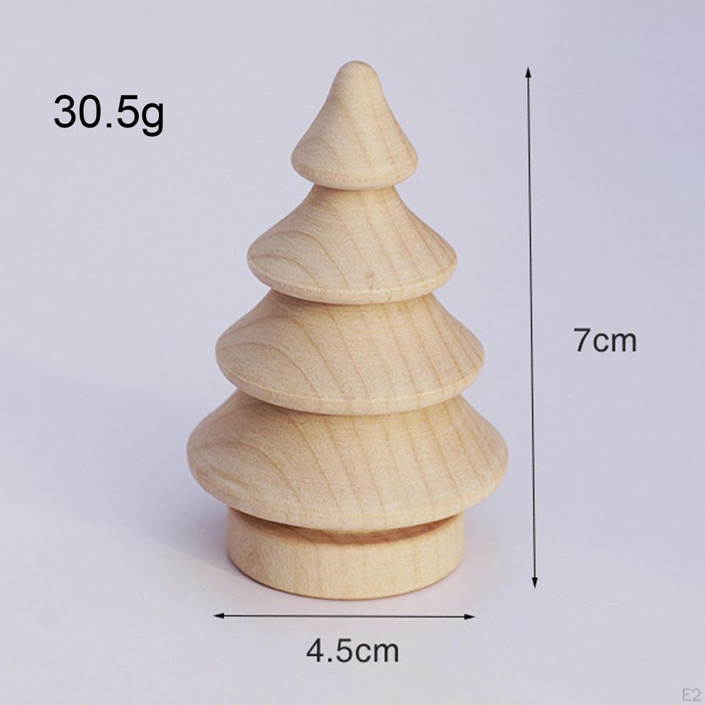 Blank Wooden Peg Doll Miniature Trees Drawing Toy Mini Tree Unfinished Christmas