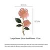 Vintage Rose Flower Brooch For Women Green Leaves Ice Crystal Pink Flower Corsage Pins Elegant Clothing Jewelry Accessories Gift