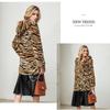 Winter Super Thick Hooded Tiger Pattern Coat, Hairy Medium and Long Women's Imitation Fur Jacket, Light Luxury Flocking