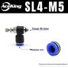 Pneumatic Regulator SL4-M5 with Exhaust SL6-01 and Speed Control Valves SL8-02, SL10-03, SL12-04.