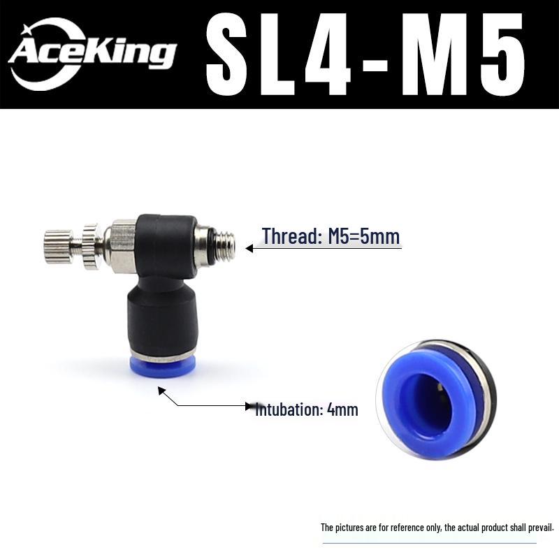 Pneumatic Regulator SL4-M5 with Exhaust SL6-01 and Speed Control Valves SL8-02, SL10-03, SL12-04.