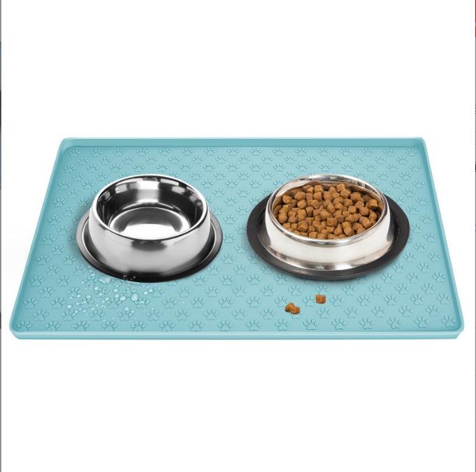 Large Non-Slip Silicone Pet Feeding Mat - Easy to Clean, Foldable, Waterproof Cat & Dog Paw Pad