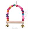 Parrot Toys Bird Swing Exercise Wooden Rainbow Pet Hammock Bird Toy With Bells