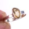 Natural Citrine Gemstone Handmade 925 Solid Sterling Silver Ring Size 7 Q5a80