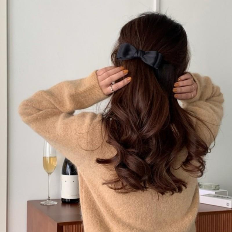 1 шт., новая корейская модная заколка для волос с бантом, однотонная элегантная заколка для волос, головные уборы, аксессуары для волос для девочек и детей