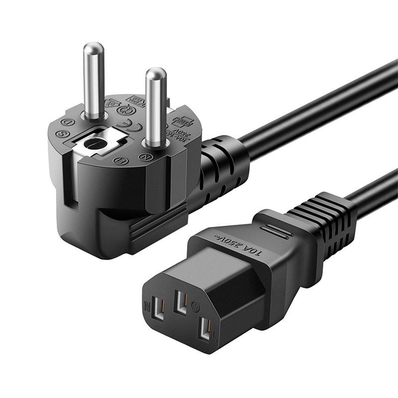 European Type C Three-Pin Power Cord for Computers and Rice Cookers