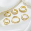 2 шт. новые серьги-кольца из нержавеющей стали золотого цвета для женщин с кристаллами циркония в стиле панк круглый круг ювелирные изделия для пирсинга хряща